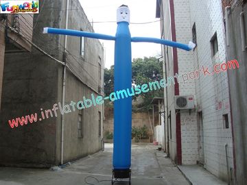 Blue color Advertising Inflatables rip-stop nylon parachute Air Dancer / Sky Dancer Tube