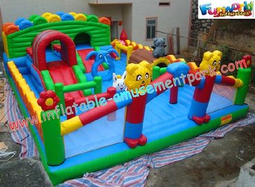Durable Inflatable Amusement Park With Waterproof 0.55mm PVC Tarpaulin For Home