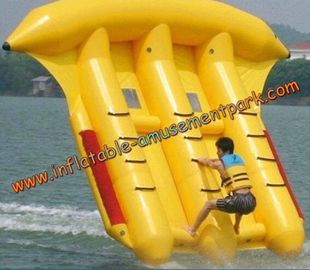 3m Width Yellow Inflatable Banana Boat  , Inflatable Flyfish For Adults