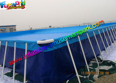 Summer Rectangular PVC Water Inflatable Swimming Pools with Metal Frame