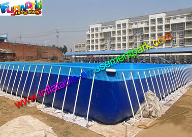 Summer Rectangular PVC Water Inflatable Swimming Pools with Metal Frame