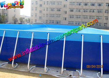 Summer Rectangular PVC Water Inflatable Swimming Pools with Metal Frame