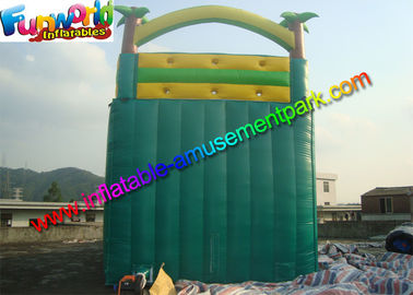 Customized Waterproof Outdoor Inflatable Water Slides With Pool in Green Blue Yellow