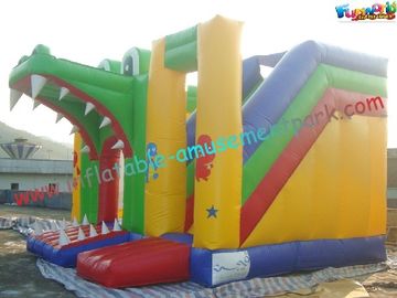 Popular Shark Inflatable Combo Moonwalk , Combo Bouncer Slide With Affordable Price