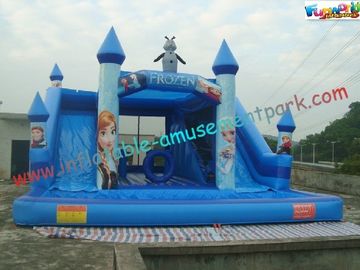 Forzen Inflatable Combo Moonwalk , Bouncer Pool Slide 10L x 8W x 5.2H Meter