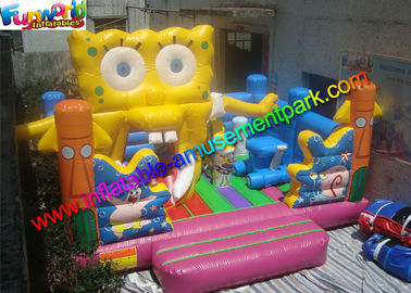 Garden Spongebob Bounce Castles , PVC Tarpaulin Bouncy Castles