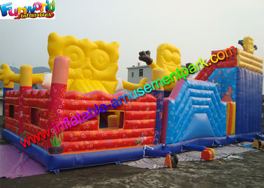 Water - Proof  Minion & Spongebob Inflatable Amusement Park With PVC Vinyl