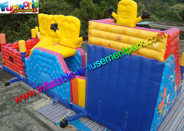Water - Proof  Minion & Spongebob Inflatable Amusement Park With PVC Vinyl