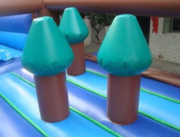 Outdoor Blue / Green PVC Tarpaulin Inflatable Bouncer Slide For Kids