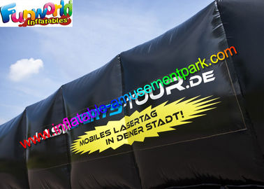 Commercial Outdoor Inflatable Laser tag Arena ,Sewing Inflatable Black Maze House