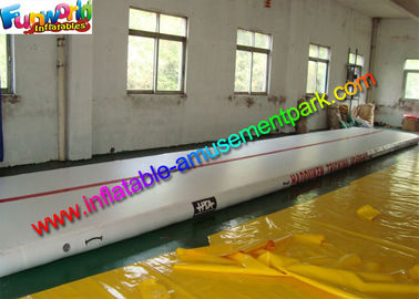 New White Inflatable Tumble Track , Gym Mat Inflatable Air Track For Sport Game