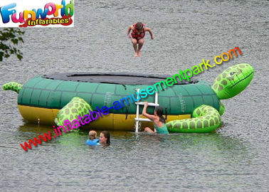 Turtle Jump 15-Foot Water Trampoline, Inflatable Floating Water Toys / Jumping Pad