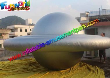 Custom Grey Inflatable Helium Saucer Balloon / Adertising  UFO With LED Lighting Decoration