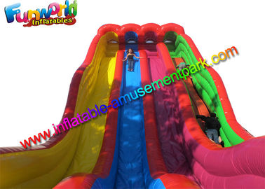 Plato Material Sewing Inflatable Dry Slide , Colorful Inflatable Commercial Slide