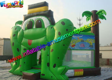 Frog Commercial Bouncy Castles , Inflatable Bouncer Jumping On Stock With CE