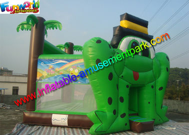 Frog Commercial Bouncy Castles , Inflatable Bouncer Jumping On Stock With CE