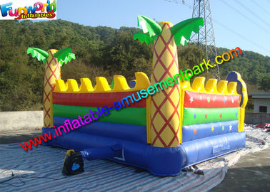 Popular Inflatable Smurfs Bounce House , Jumping Bouncer With Obstacle Inside