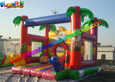 Full Printing Zoo Bouncy Jumping Castles , Moonwalk Bouncer With PVC tarpaulin