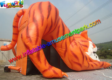 Popular Giant Tiger Inflatable Slide , Huge Inflatable Dry Slide With PVC Vinyl