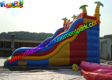 Three Lane Inflatable Bouncers With Slide Hand Printing 8mLx5mWx6mH