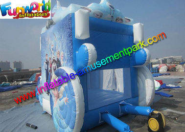 Frozen Carriage Inflatable Bouncer Slide Air Bouncy Castle With Plato Material