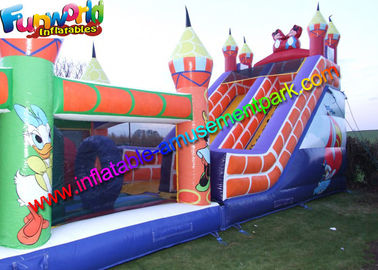 PVC Tarpaulin Inflatable Mickey Bouncy Slide Obstacle Game For Kids