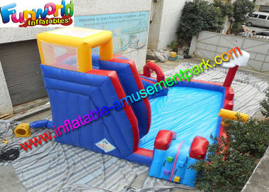 0.55MM PVC Tarpaulin Outdoor Inflatable Water Slides Kids Water Slide With Pool