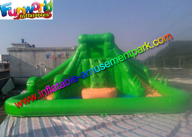 Green Waterproof Outdoor Inflatable Water Slides Commercial Water Pool Slide