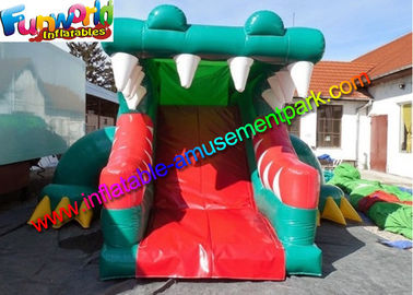 Green Crocodile Inflatables Obstacle Course Aligator Inflatable Sport Games