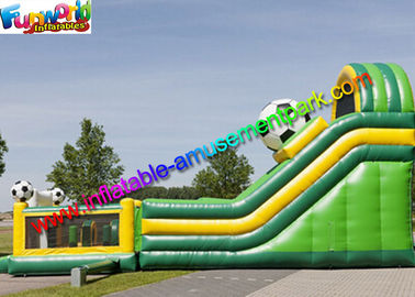 Commercial Soccer Inflatable Slide With Football Bouncing Castle