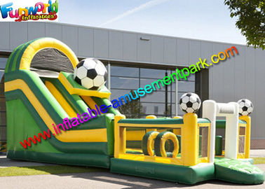 Commercial Soccer Inflatable Slide With Football Bouncing Castle