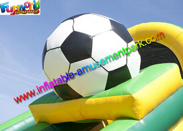 Commercial Soccer Inflatable Slide With Football Bouncing Castle