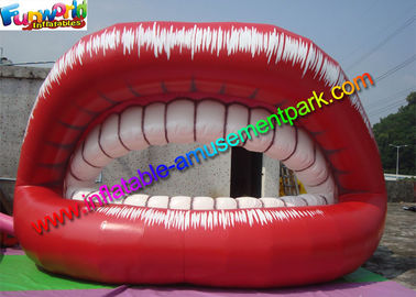 Red Popular Inflatable Advertising Signs Ladies Lips Teeth Promotion