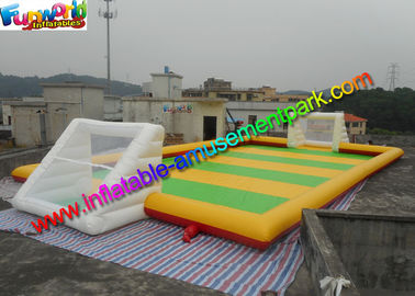Sewed Inflatable Sports Games Soapy Football Field 20m X 10m