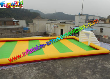 Sewed Inflatable Sports Games Soapy Football Field 20m X 10m
