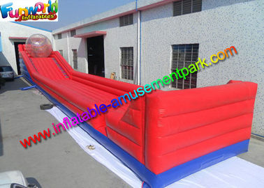 0.55 mm PVC Red Inflatable Sports Games With Track Lane Race