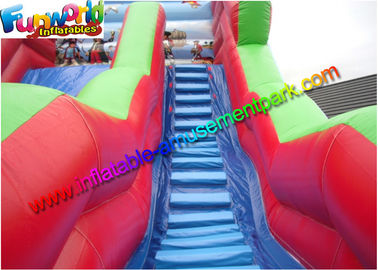 Three Line Commercial Inflatable Slide 0.55mm PVC With Air Blower