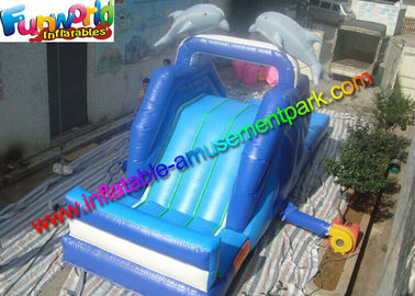 Commercial PVC Tarpaulin Blue Kids Water Slide Inflatable Water Game Toys