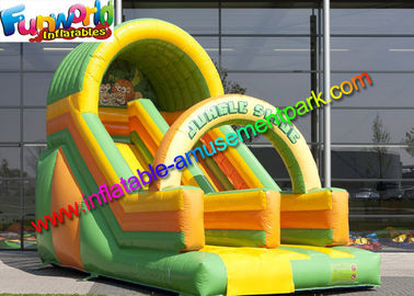 Kids Commercial Inflatable Slide , Jungle Tree Inflatable Cartoon Dry Slides