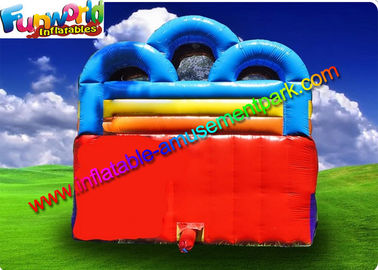 Red Yellow Commercial Inflatable Slide , 16ft Double Inflatable Climbing Slide