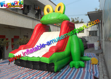 Customized Frog Commercial Inflatable Slide , Dry Slide For Pool Use