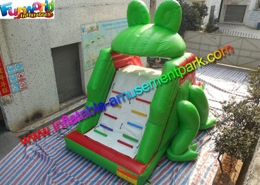 Customized Frog Commercial Inflatable Slide , Dry Slide For Pool Use