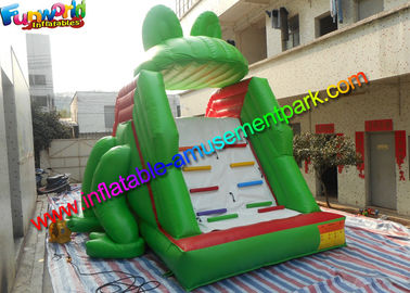 Customized Frog Commercial Inflatable Slide , Dry Slide For Pool Use