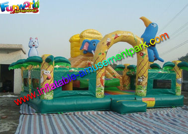 Elephant Commercial Bouncy Castles , Bouncy Castles House With Fully Printing