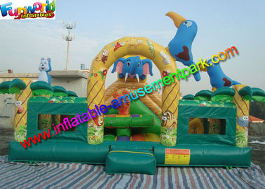 Elephant Commercial Bouncy Castles , Bouncy Castles House With Fully Printing