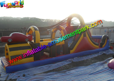 Popular Car Inflatables Obstacle Course , Tunnel Inflatable Obstacle With Lead Free