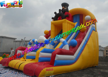 Customized Pirate Inflatable Slide Three Lane , inflatable kids slide