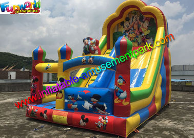 Popular Mickey Mouse Commercial Inflatable Slide , Blow up Slide 7L x 4W x 6H Meter