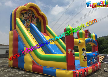 Popular Mickey Mouse Commercial Inflatable Slide , Blow up Slide 7L x 4W x 6H Meter