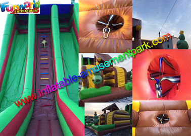 Hot Jungle Zip Line Commercial Inflatable Slide 18m x 6m x 9m Size